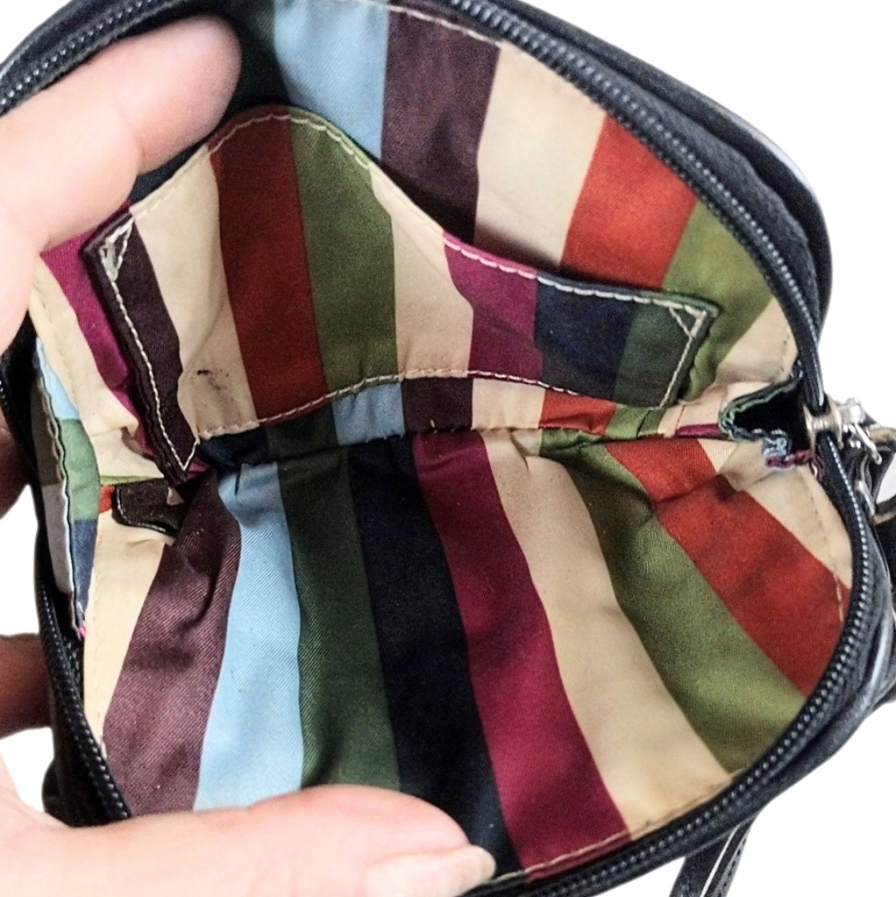 🖤 Coach Poppy Black Polished Leather Mini Bag Legacy Push Lock Wristlet Pouch - Picture 12 of 12